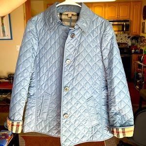 Burberry Brit Quilted Blue Jacket, size large